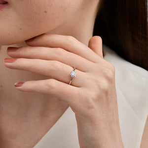 Gilded 1/2 Carat Lab-Grown Diamond Round-Shaped Hidden Halo Engagement Ring