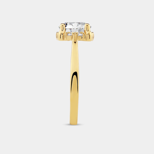 1/2 Carat Lab-Grown Diamond Round-Shaped Hidden Halo Engagement Ring — GILDED New York