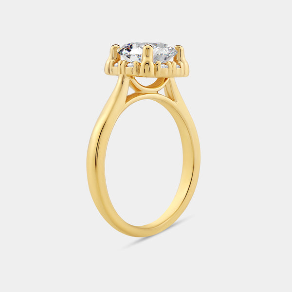 1/2 Carat Lab-Grown Diamond Round-Shaped Hidden Halo Engagement Ring — GILDED New York