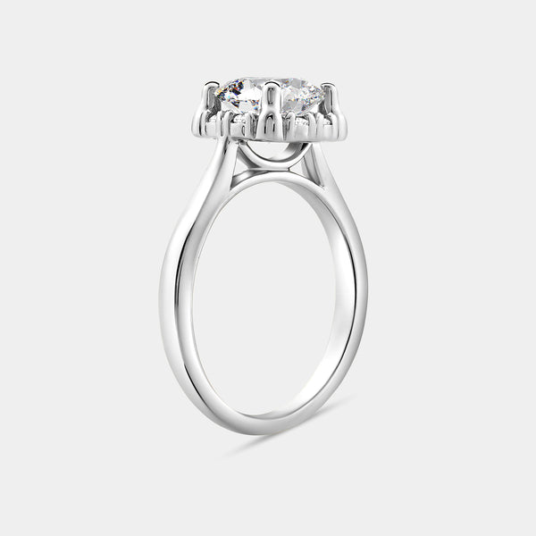 1/2 Carat Lab-Grown Diamond Round-Shaped Hidden Halo Engagement Ring — GILDED New York