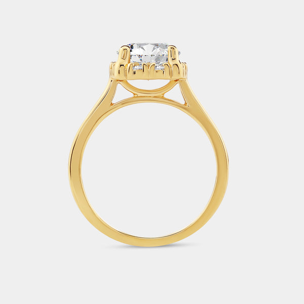 1/2 Carat Lab-Grown Diamond Round-Shaped Hidden Halo Engagement Ring — GILDED New York