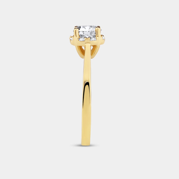 1 Carat Lab-Grown Diamond Round-Shaped Hidden Halo Engagement Ring — GILDED New York