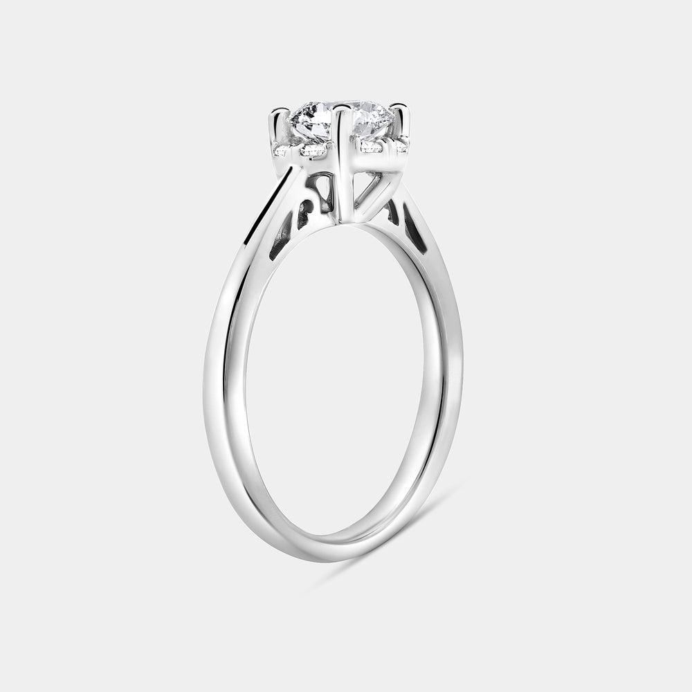 Gilded 1 Carat Lab-Grown Diamond Round-Shaped Hidden Halo Engagement Ring