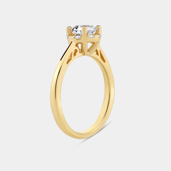 1 Carat Lab-Grown Diamond Round-Shaped Hidden Halo Engagement Ring — GILDED New York