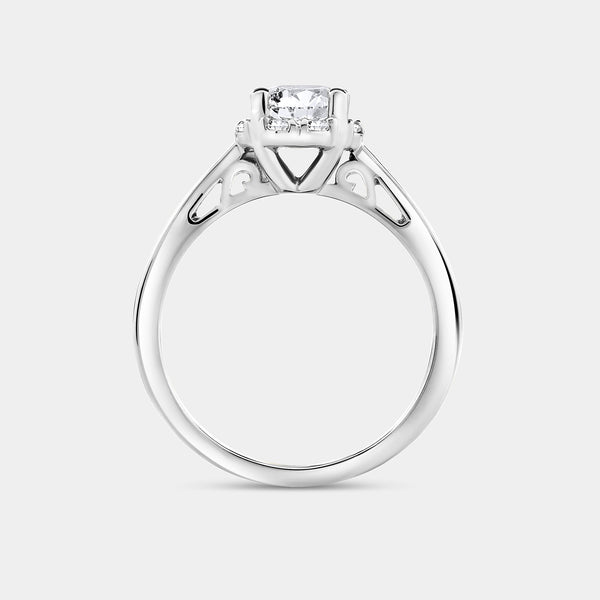 1 Carat Lab-Grown Diamond Round-Shaped Hidden Halo Engagement Ring — GILDED New York