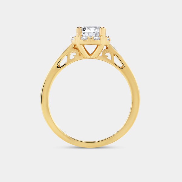 1 Carat Lab-Grown Diamond Round-Shaped Hidden Halo Engagement Ring — GILDED New York