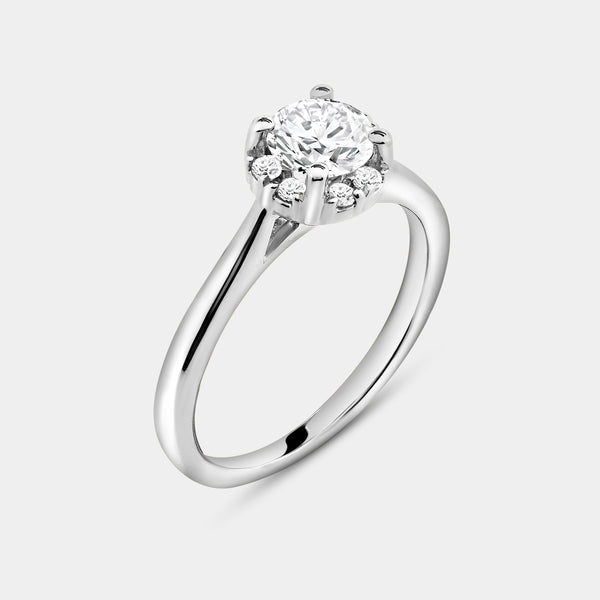 1 Carat Lab-Grown Diamond Round-Shaped Hidden Halo Engagement Ring Set — GILDED New York