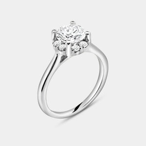 Gilded 2 Carat Lab-Grown Diamond Round-Shaped Hidden Halo Engagement Ring Set