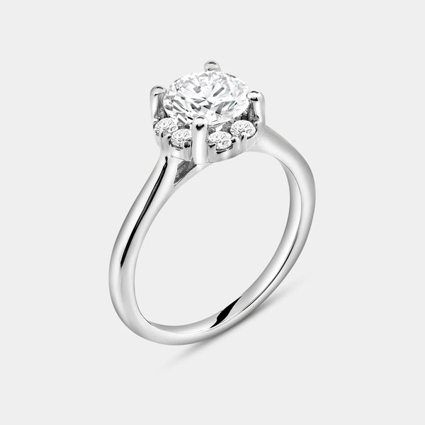 2 Carat Lab-Grown Diamond Round-Shaped Hidden Halo Engagement Ring Set — GILDED New York
