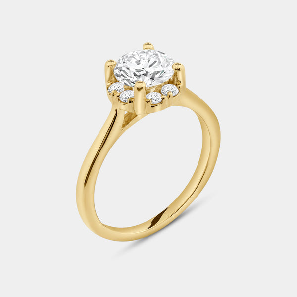 2 Carat Lab-Grown Diamond Round-Shaped Hidden Halo Engagement Ring Set — GILDED New York