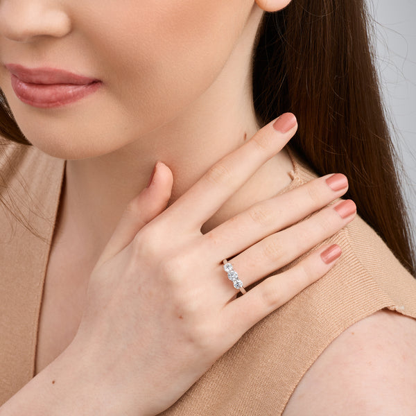 1 Carat Lab-Grown Diamond Round-Shaped Three-Stone Ring — GILDED New York