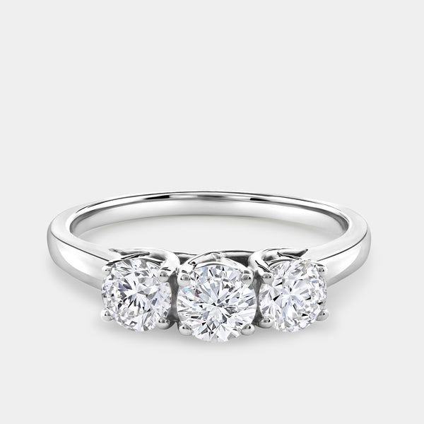 1 Carat Lab-Grown Diamond Round-Shaped Three-Stone Ring — GILDED New York