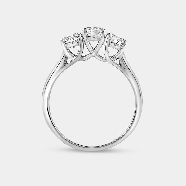 1 Carat Lab-Grown Diamond Round-Shaped Three-Stone Ring — GILDED New York