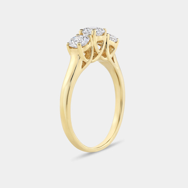 1 Carat Lab-Grown Diamond Round-Shaped Three-Stone Ring — GILDED New York