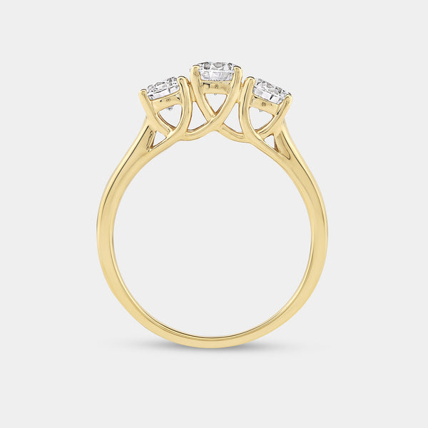 1 Carat Lab-Grown Diamond Round-Shaped Three-Stone Ring — GILDED New York