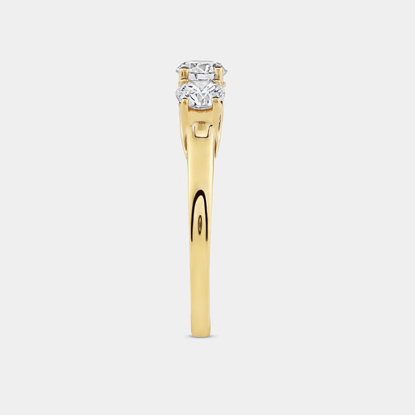1 Carat Lab-Grown Diamond Round-Shaped Three-Stone Ring — GILDED New York