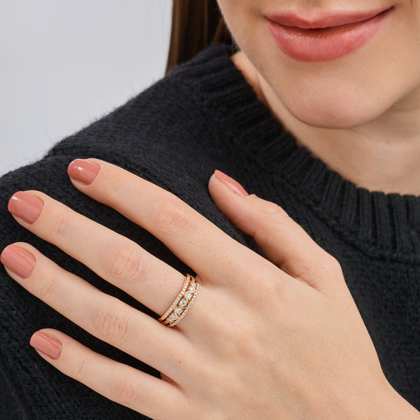 1/2 Carat Lab-Grown Diamond Three-Row With High-Polish Wave Band — GILDED New York
