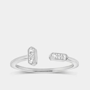 Gilded 1/100 Carat Lab-Grown Diamond Floating Bar Stack Ring