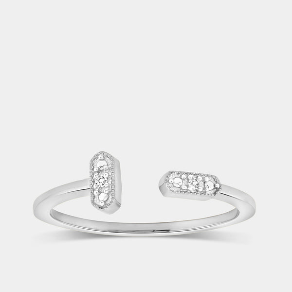 1/100 Carat Lab-Grown Diamond Floating Bar Stack Ring — GILDED New York