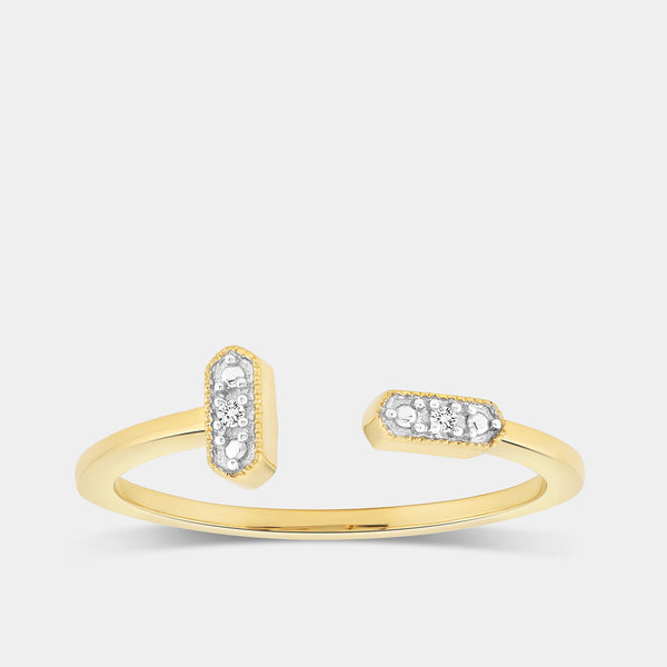 1/100 Carat Lab-Grown Diamond Floating Bar Stack Ring — GILDED New York