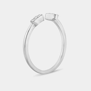 Gilded 1/100 Carat Lab-Grown Diamond Floating Bar Stack Ring