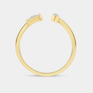 Gilded 1/100 Carat Lab-Grown Diamond Floating Bar Stack Ring