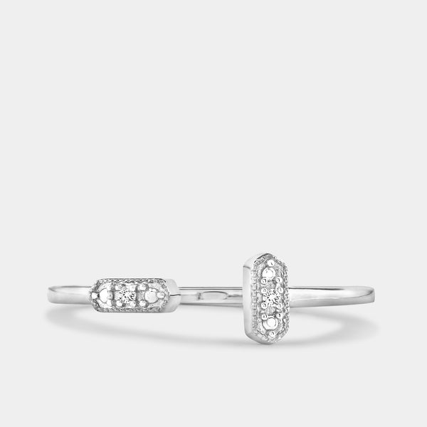 1/100 Carat Lab-Grown Diamond Floating Bar Stack Ring — GILDED New York