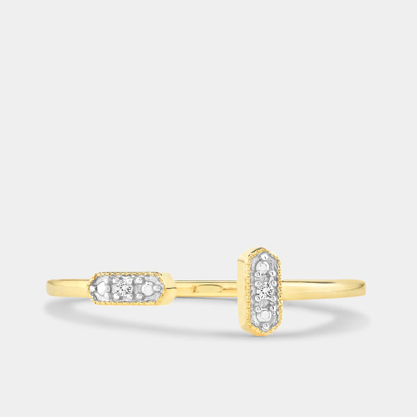 1/100 Carat Lab-Grown Diamond Floating Bar Stack Ring — GILDED New York