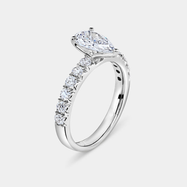 2 Carat Lab-Grown Diamond Solitaire Pear-Shaped Bridal Set — GILDED New York