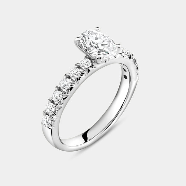 2 Carat Lab-Grown Diamond Solitaire Oval-Shaped Bridal Set — GILDED New York