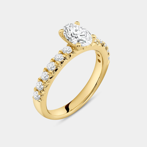 2 Carat Lab-Grown Diamond Solitaire Oval-Shaped Bridal Set — GILDED New York