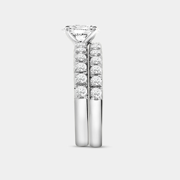 2 Carat Lab-Grown Diamond Solitaire Oval-Shaped Bridal Set — GILDED New York