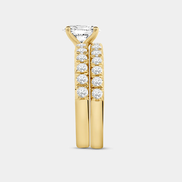 2 Carat Lab-Grown Diamond Solitaire Oval-Shaped Bridal Set — GILDED New York