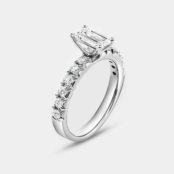 2 Carat Lab-Grown Diamond Solitaire Emerald-Cut Bridal Set — GILDED New York