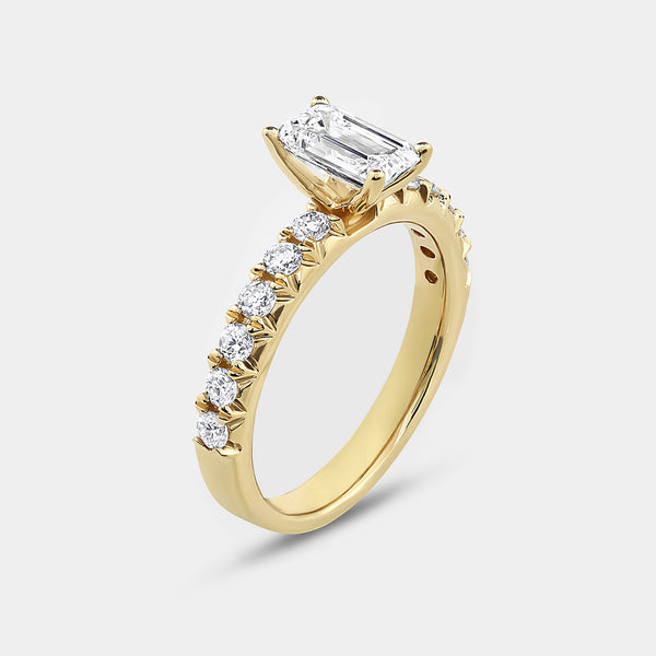 2 Carat Lab-Grown Diamond Solitaire Emerald-Cut Bridal Set — GILDED New York