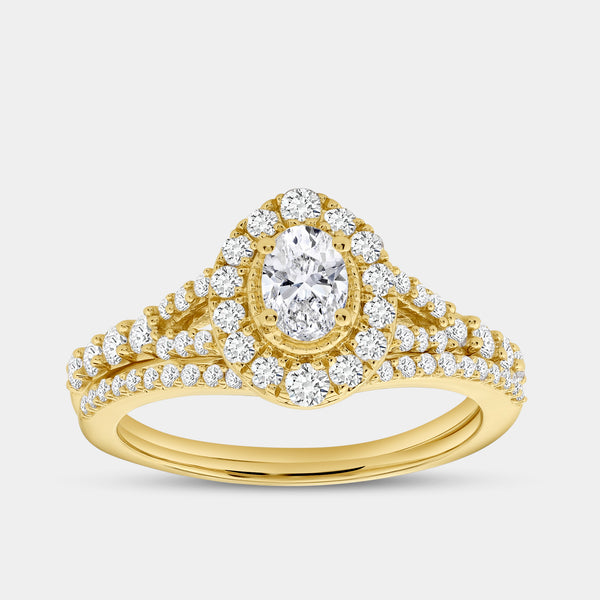 1 Carat Lab-Grown Diamond Oval-Shaped Engagement Ring Set — GILDED New York