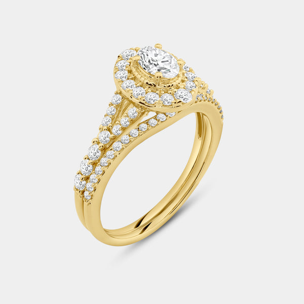 1 Carat Lab-Grown Diamond Oval-Shaped Engagement Ring Set — GILDED New York