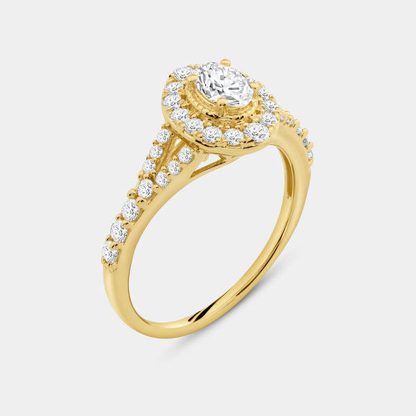 1 Carat Lab-Grown Diamond Oval-Shaped Engagement Ring Set — GILDED New York