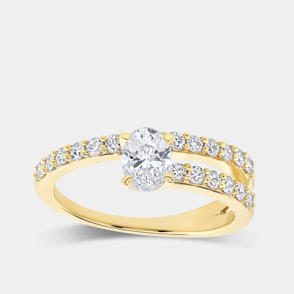 1 Carat Lab-Grown Diamond Oval-Shaped Modern Bridal Ring — GILDED New York