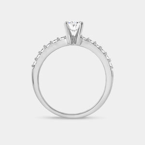 Gilded 1 Carat Lab-Grown Diamond Oval-Shaped Modern Bridal Ring