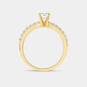 Gilded 1 Carat Lab-Grown Diamond Oval-Shaped Modern Bridal Ring