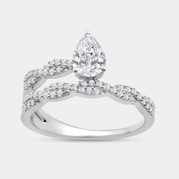 3/4 Carat Lab-Grown Diamond Pear-Shaped Modern Bridal Ring — GILDED New York