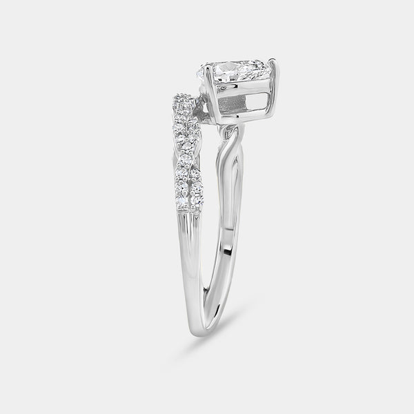 3/4 Carat Lab-Grown Diamond Pear-Shaped Modern Bridal Ring — GILDED New York