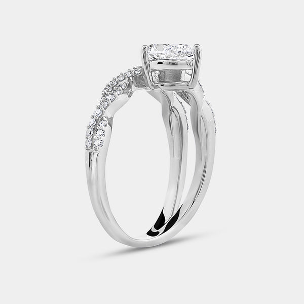 Gilded 3/4 Carat Lab-Grown Diamond Pear-Shaped Modern Bridal Ring