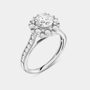 Gilded 2 Carat Lab-Grown Diamond Round-Shaped Engagement Ring Set