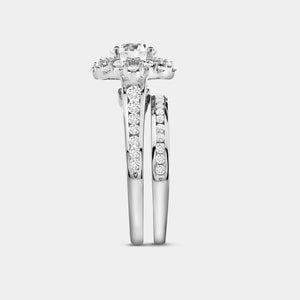 Gilded 2 Carat Lab-Grown Diamond Round-Shaped Engagement Ring Set