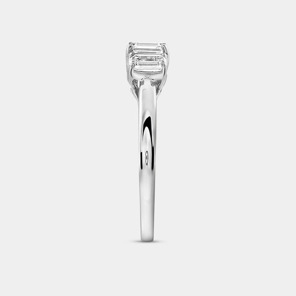 1 Carat Lab-Grown Diamond Emerald-Cut Three-Stone Ring — GILDED New York