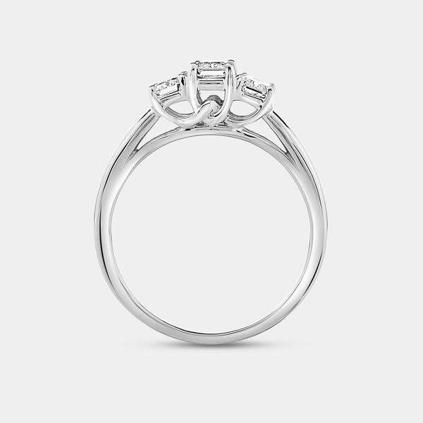 1 Carat Lab-Grown Diamond Emerald-Cut Three-Stone Ring — GILDED New York