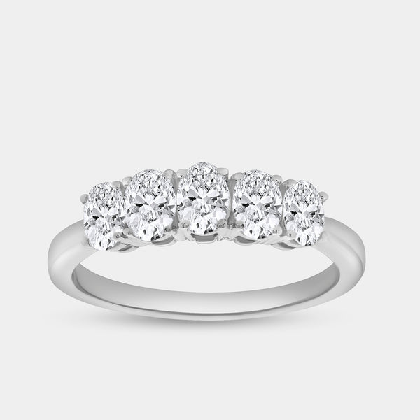 1 Carat Lab-Grown Diamond Oval-Shaped Five-Stone Ring — GILDED New York