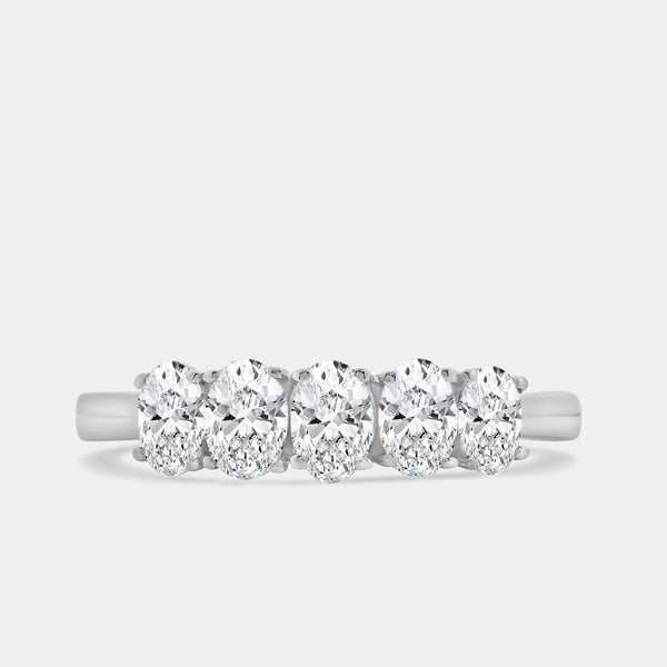 1 Carat Lab-Grown Diamond Oval-Shaped Five-Stone Ring — GILDED New York
